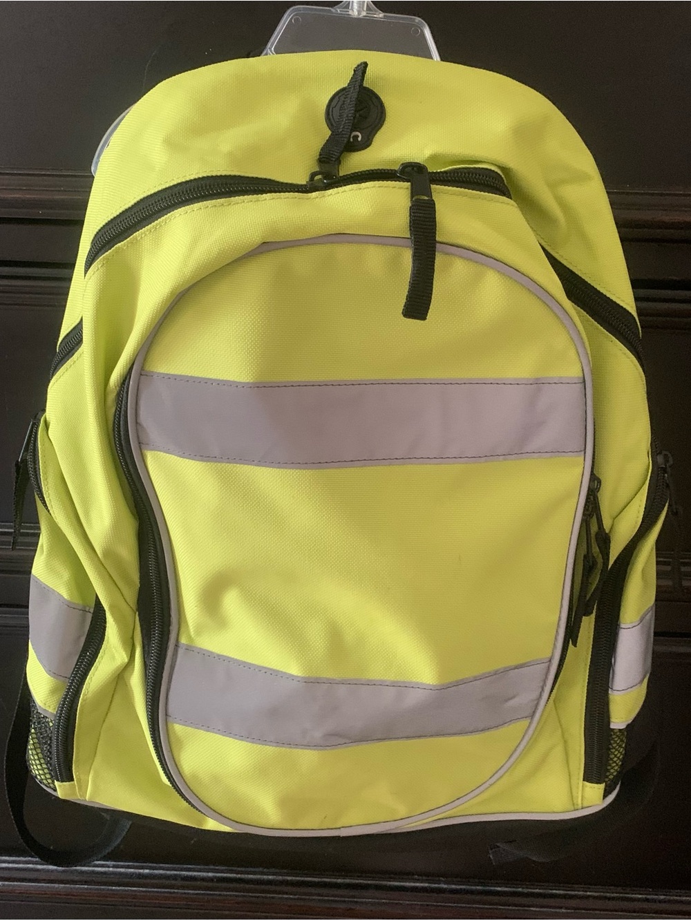 High-Visibility Yellow Men’s Safety Backpack with Reflective Stripes